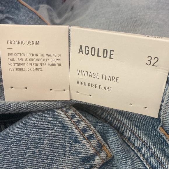AGOLDE Vintage Flare High Rise Jeans Sz 32 Clamour 100% Organic Cotton NEW - Picture 5 of 6